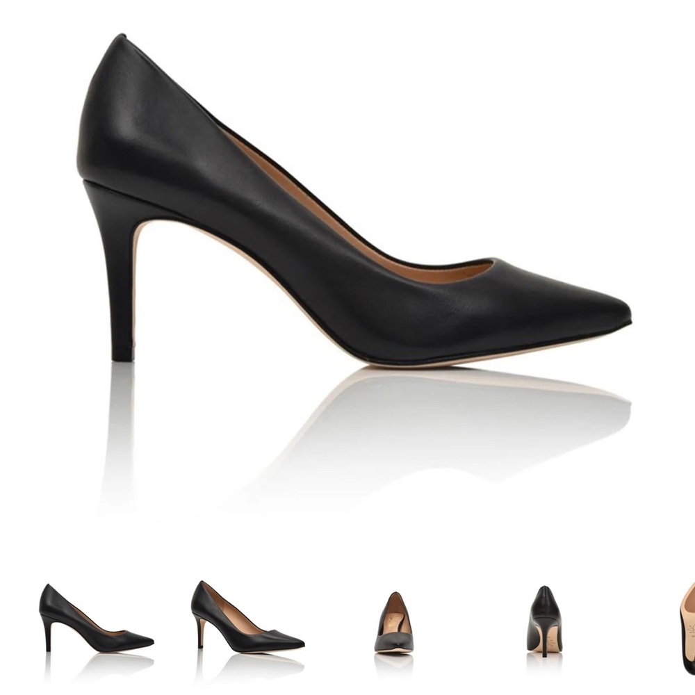 Size 8 Joan Oloff Classic Black Heels Pumps Deborah Black Lux Nappa Made Brazil - Picture 15 of 16